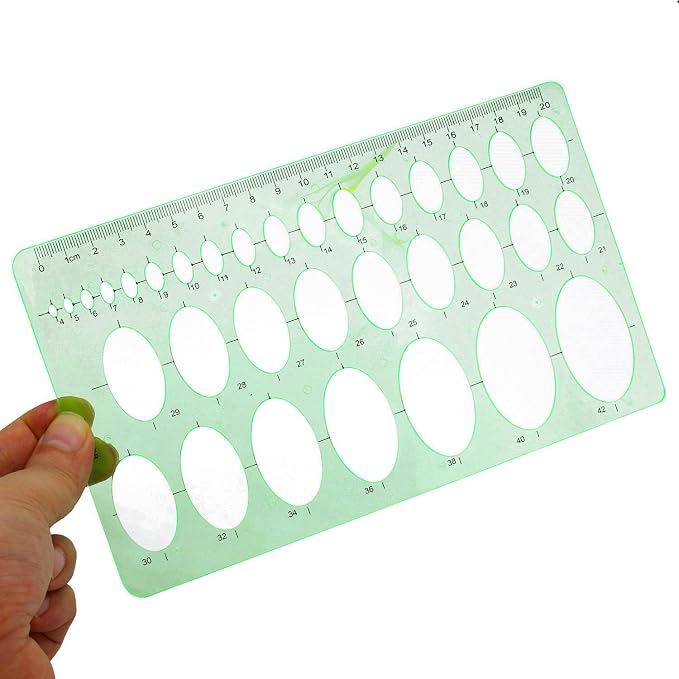 1Pcs 20cm Oval Ruler Drafting Template, Oval Line Drawing Ruler, Oval Tracing - Image 3