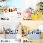 Multiuse Caddy Organizer with Handle, Portable Divided Plastic Tote Bin - Image 2
