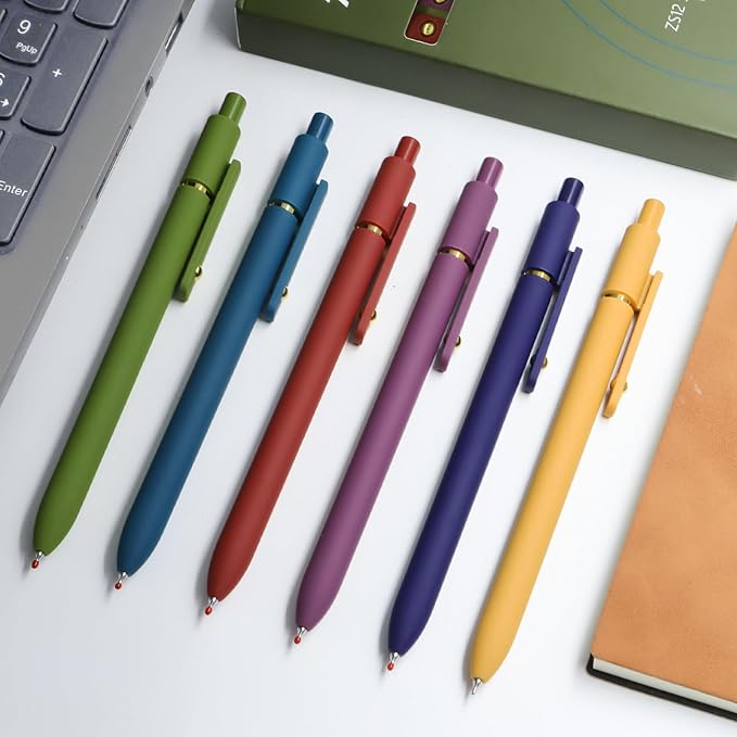 UIXJODO 6 Pcs Gel Pens 0.5mm Quick Dry Black Ink Pens Fine Point Smooth Writing - Image 6