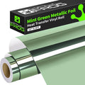 VINYL FROG Mint Green Metallic Foil HTV Vinyl Roll 12" x5ft Mint Green Chrome by VINYLFROG