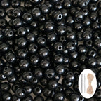 500Pcs Black Wooden Beads for Crafts, Natural Round Loose Beads Small Wood by SMANTA