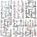 180PCS Vintage Transparent Border Landscape Scrapbooking Stickers by DAMOWANG