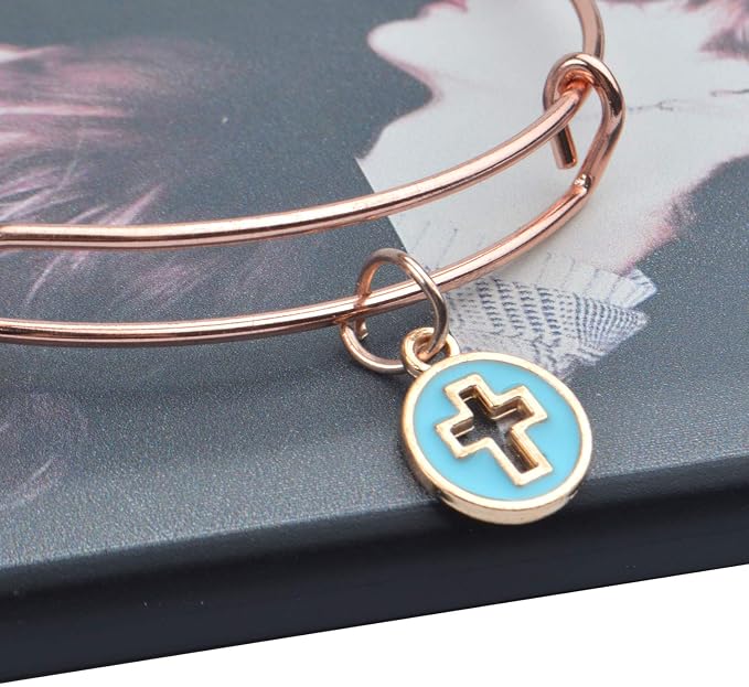 Aylifu 40pcs Round Enamel Cross Charms Alloy Crucifix Charm Pendants - Image 4
