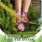 Silkfly White Cotton Socks for Tie Dye White Crew Ankle Socks Tie Dye kit Party - Image 8