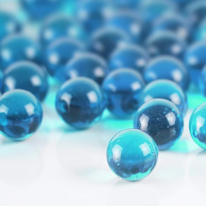 CYS EXCEL Light Blue Glass Gemstone Vase Filler Aquarium Round Marble Beads by CYSEXCEL%C2%AE