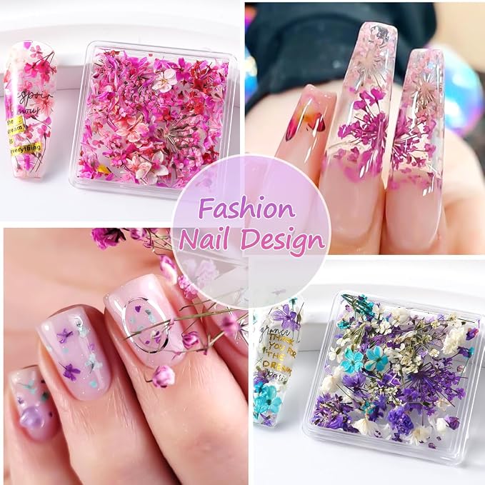 8 Boxs Dried Flowers for Nail Art, Colorful Mini Real Natural Flowers | Nail - Image 5