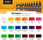 Nicpro 18 Colors Acrylic Ink for Artists, 1-oz Bottle - Image 3