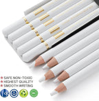 MARKART Professional White Charcoal Pencils Set, 5 Pieces Sketch Highlight - Image 2