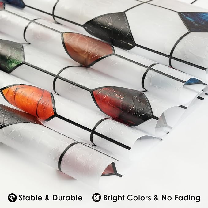 DKTIE Colorful Gem Lattice Pattern Decorative Window Privacy Film Rainbow - Image 7