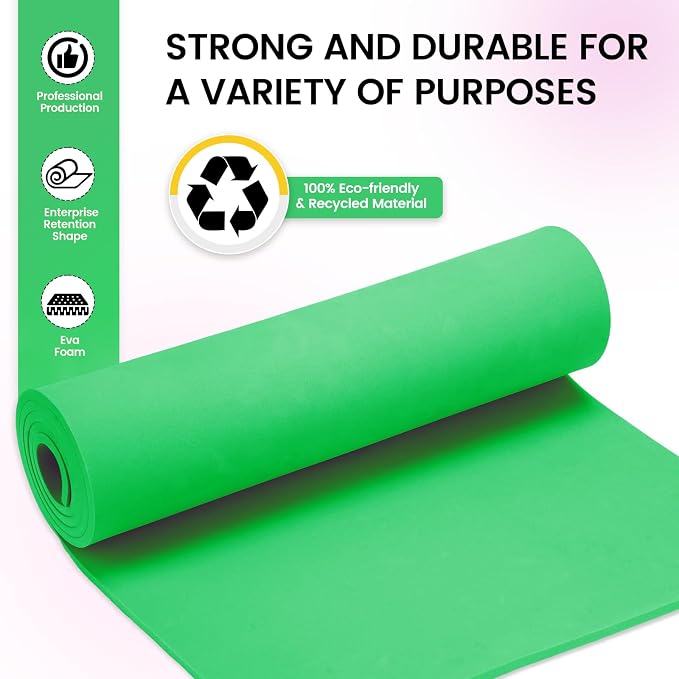 Do²ping Green Eva Foam Sheets roll, 6mm eva Craft Foam 49''x13.9'' High Density - Image 5
