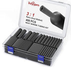 innhom 400pcs Heat Shrink Tubing Black Heat Shrink Tube Wire Shrink Wrap 3:1 by innhom