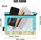Custom Teal Blue Ice Cream Print Pencil Pouch - Image 3