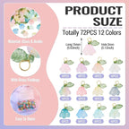 FASHEWELRY 72Pcs Mixed Color Glass Flower Charms 16mm Frosted Colorful - Image 4
