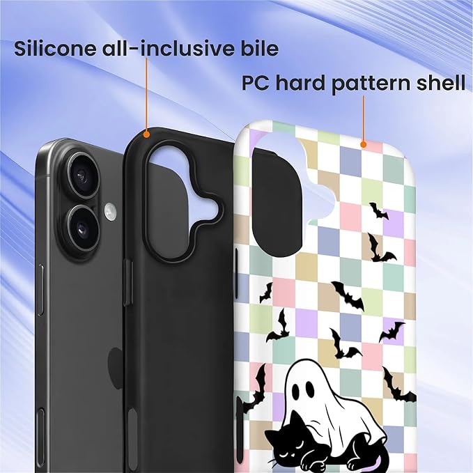 Case for iPhone 16, Scratch Resistant Hybrid Double Layer Hard Shell，Ghost - Image 2