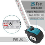 Mr. Pen- Retractable Tape Measure 25 ft, Teal & Black, Easy Read | Steel - Image 3