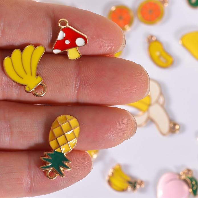 Bulk Gold Enamel Charms for Jewelry Making, Colorful Metal Charms Pendant for - Image 4