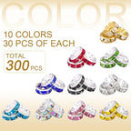 300 pcs 10mm Spacer Beads for Jewelry Making | Rondelle Bead Spacers Bulk - Image 2