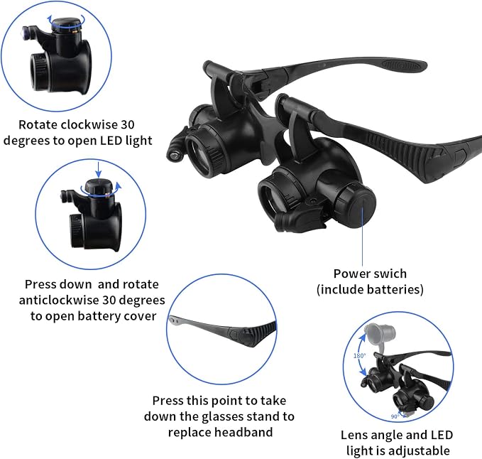 Watch Repair Magnifier Loupe Jeweler Magnifying Glasses Tool Set - Image 3