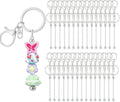 RQAYE 30pcs Beadable Keychains keychain bulk kit cute blank bead keychain strip by Unknown