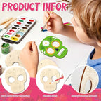 COCHIE Day of the Dead Skull Wood Crafts to Paint Set of 24, Día De Los Muertos - Image 3