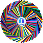 Lya Vinyl 80 Self Adhesive Vinyl, 40 Matte & 40 Glossy Color Permanent Vinyl by LyaVinyl