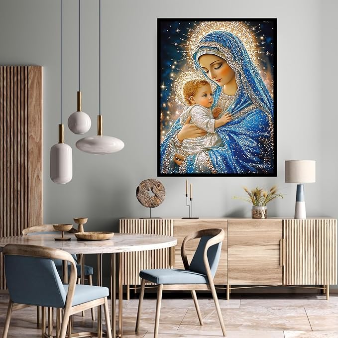CHWGLFGG 5D Diamond Art Kits for Adults Beginners, Virgin Mary Diamond Painting - Image 3