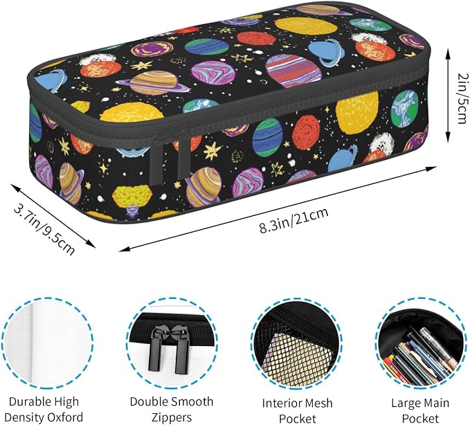 Cartoon Space Planet Pencil Case Organizer Big Capacity Pencil Pouch Stationery - Image 5