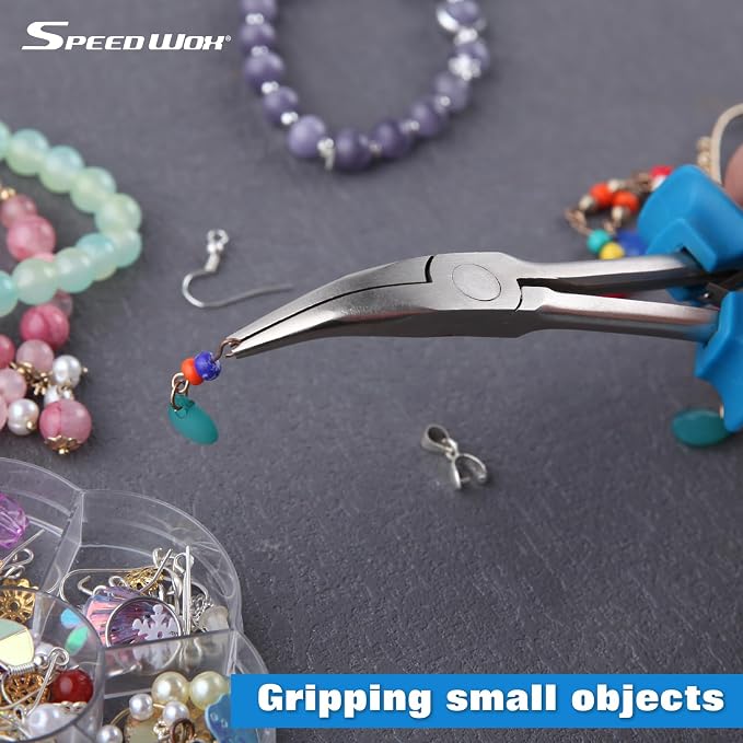 SPEEDWOX Long Reach Bent Nose Pliers 6 Inches 45 Degree Curved Mini Chain Nose - Image 6