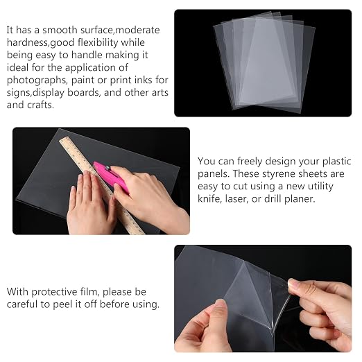 10PCS Clear Plastic Sheets Clear PVC Flexible Plastic Board Sheet | 8.25 x - Image 4