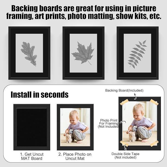 Frienda 50 Pack Black Foam Board Foam Poster Boards 8 x 10 Inch - Image 5