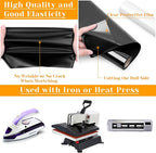 12" x 24ft Heat Transfer Vinyl Rolls, Flasoo 2 Rolls Black and White HTV Iron - Image 4