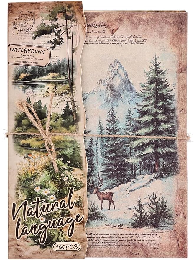 icceemee 160 Sheets of Nature Scrapbook Paper, journaling Scrapbook Supplies by ICCEEMEE