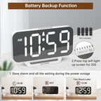 Peakeep Slim Digital Mirror Aesthetic Alarm Clock - Image 6