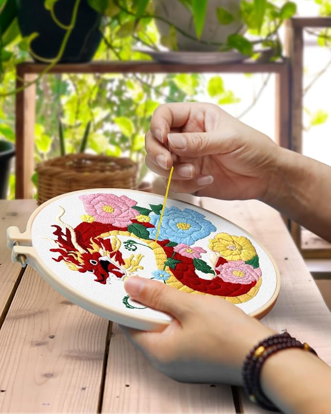 TINDTOP Embroidery Kit for Beginners Adult, Dragon Embroidery Kit for Beginners - Image 4