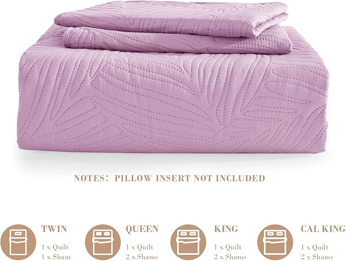 Exclusivo Mezcla King Size Quilt Bedding Set, Lightweight Lilac Quilts King Size - Image 6