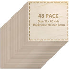 48 Pack Basswood Sheets 1/8 inch, 3mm Basswood by LeShang