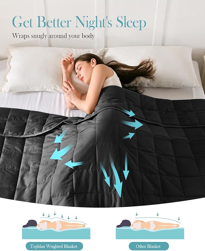 Topblan Weighted Blanket Twin Size, Breathable Ultra Soft 15lbs Weighted Blanket - Image 3