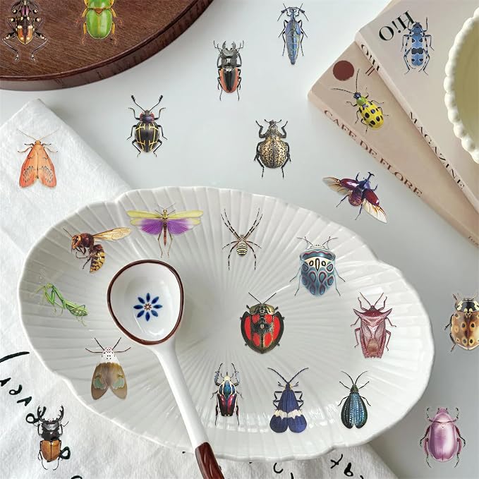 50PCS Cartoon Insects Stickers Aesthetic PET Transparent Insect Decal - Image 6
