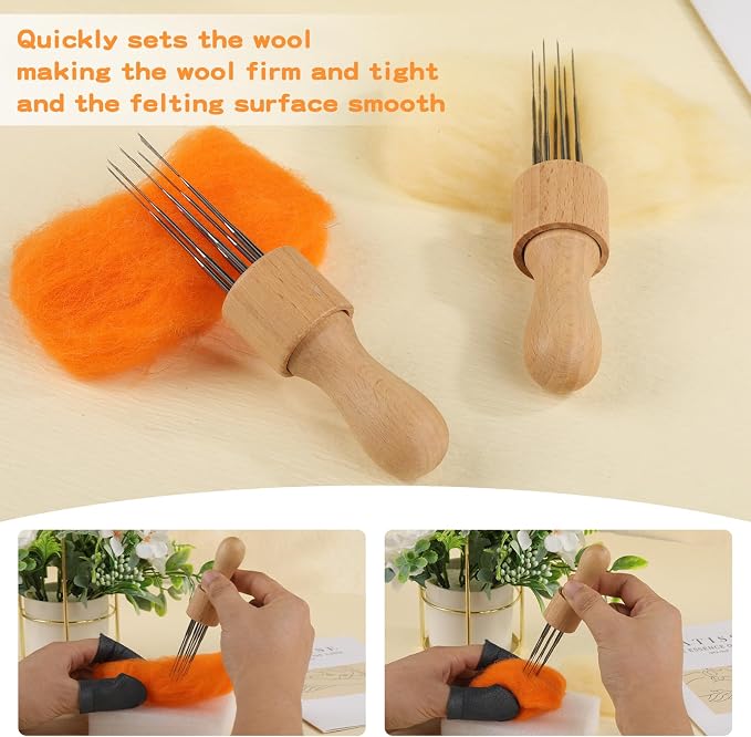 Mayboos Felting Needle with Eight Needles Tool, Craft Wool Felt Stitch Punch - Image 5