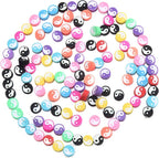 100pcs Colorful Ying Yang Polymer Clay Spacer Beads by LUBINGSHINE