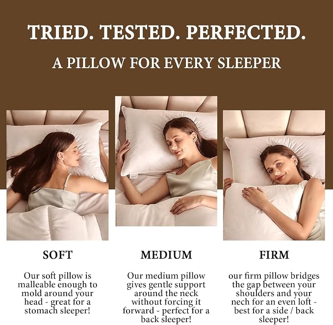BHZ Down Feather Standard/Queen Pillows Set of 2 Pack, Luxury Hotel Collection - Image 7