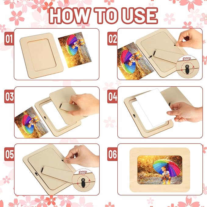 RYKOMO 24 Pack DIY Wooden Picture Frames - Image 5