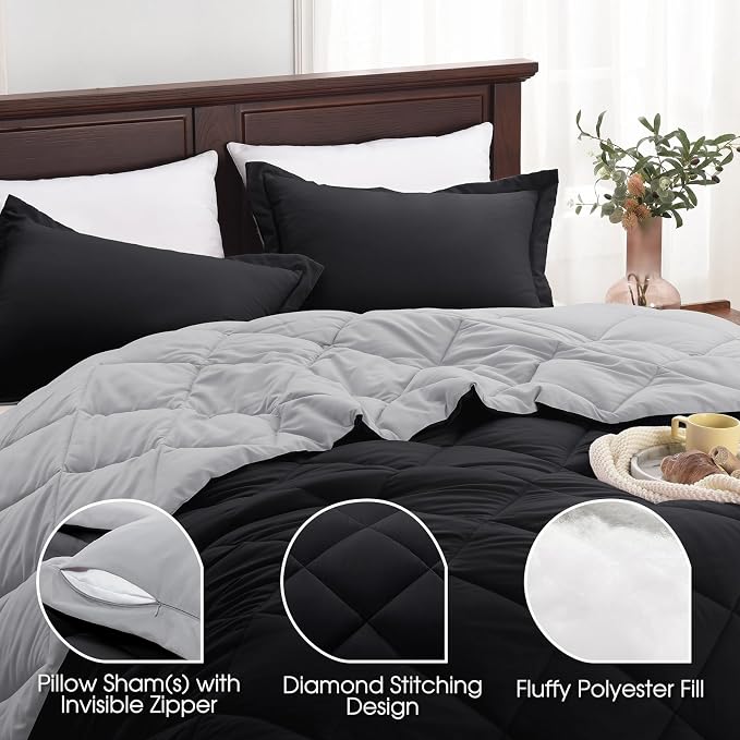Basic Beyond California King Comforter Set, 1 Comforter 104"x96" and 2 Pillow - Image 4