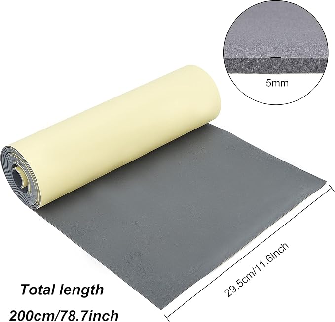 BENECREAT 78.7x11.8 5mm Thick Self-Adhesive EVA Foam Roll - Image 2