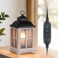 Wax Melt Warmer with Timer: Farmhouse Lantern Candle Warmer Electric Tart Burner with Lid for Scented Wax