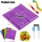 Palksky 4PCS gummy worm molds silicone - Image 6