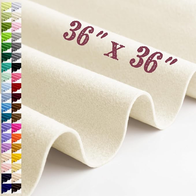 Large Felt Fabric Sheet 36 x 36 Inch, 1.6mm Thick | Soft nonwoven felt by MIGLORIA