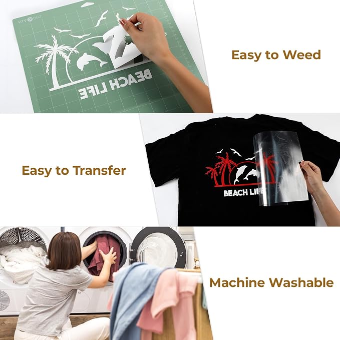 HTVRONT Black HTV Heat Transfer Vinyl - Image 4