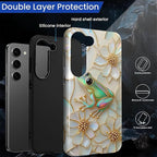 for Samsung Galaxy S23 Plus Case, Stained Glass Frog Flowers Pattern Glossy 2 - Image 3