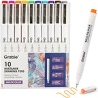 Grabie Micro Fineliner Pens, 10 Multicolor Fine Line Waterproof Drawing Pens by Grabie